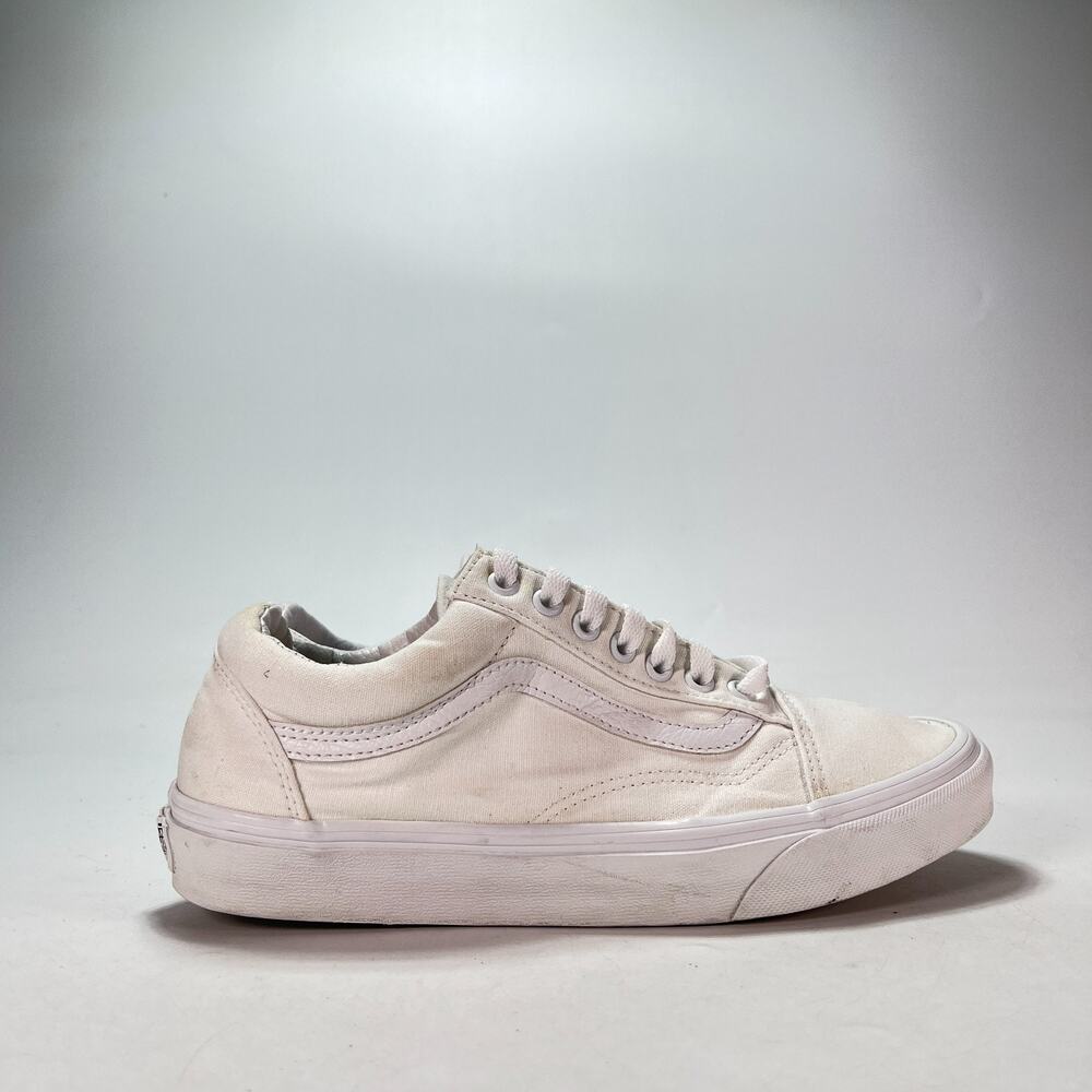 Vans Old Skool White Canvas Low Top Athletic Skate Shoes 508731 Men's Size 8